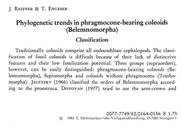 Phylogenetic Trends in Phragmocone-Bearing Coleoids (Be1emnomorpha) Classification