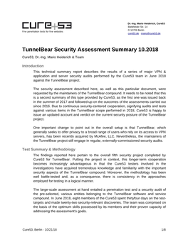 Tunnelbear Security Assessment Summary 10.2018 Cure53, Dr.-Ing