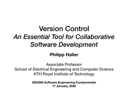 Version Control an Essential Tool for Collaborative Software Development