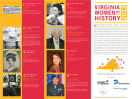 Virginia Women in History Poster 2012