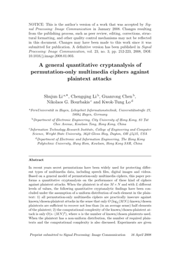 A General Quantitative Cryptanalysis of Permutation-Only Multimedia Ciphers Against Plaintext Attacks