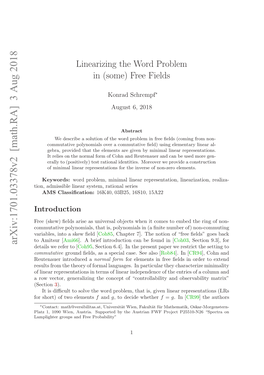 Linearizing the Word Problem in (Some) Free Fields