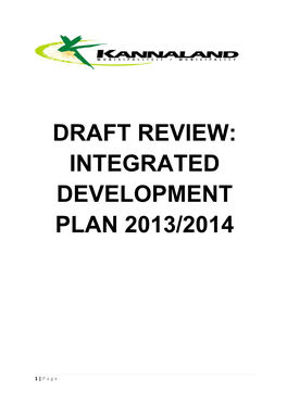 Draft Review: Integrated Development Plan 2013/2014