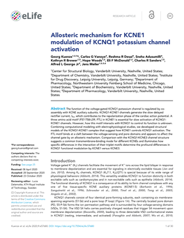 Allosteric Mechanism for KCNE1 Modulation of KCNQ1 Potassium