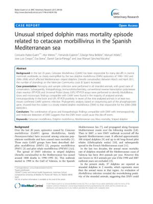 Unusual Striped Dolphin Mass Mortality Episode Related To