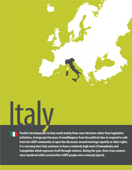 Italypositive Developments in Italy Result Mainly from Court Decisions