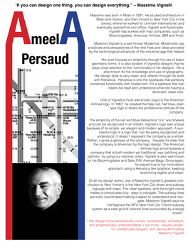 Massimo Vignelli Ameela Persaud