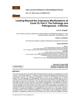The Pathology and Pathogenesis - a Review