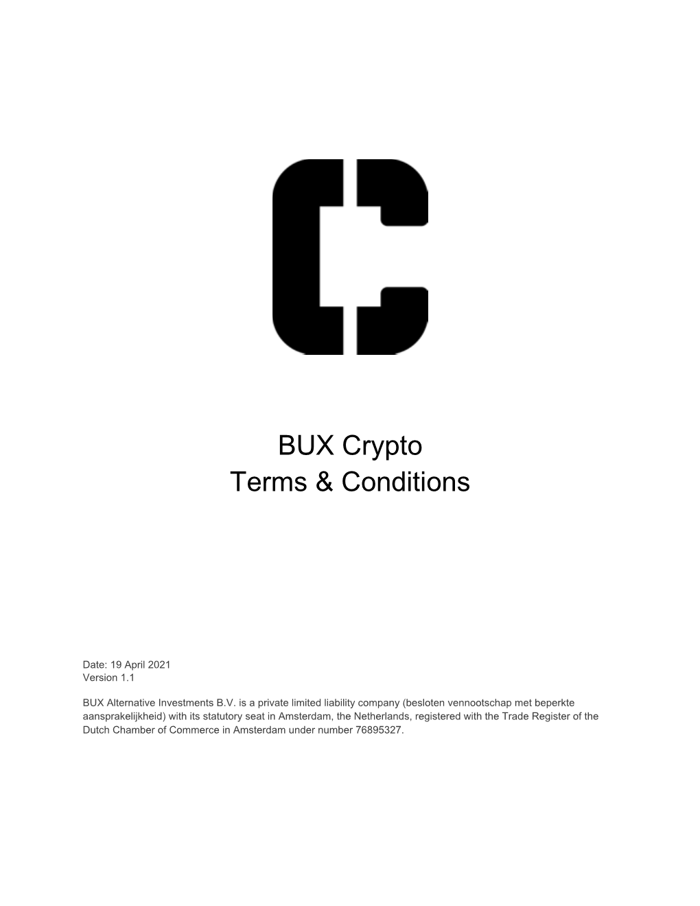 BUX Crypto Terms & Conditions