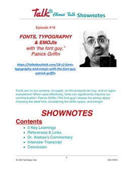 Shownotes #18(S2) Fonts, TYPOGRAPHY