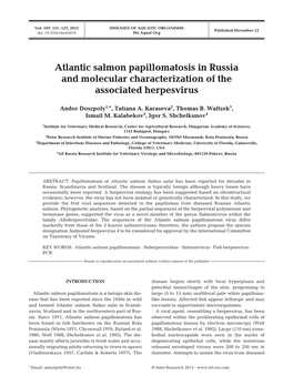 Atlantic Salmon Papillomatosis in Russia and Molecular Characterization of the Associated Herpesvirus