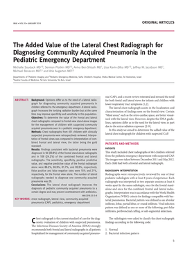 The Added Value of the Lateral Chest Radiograph for Diagnosing