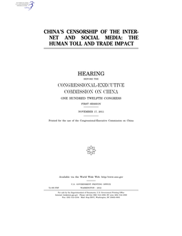 China's Censorship of the Internet and Social Media