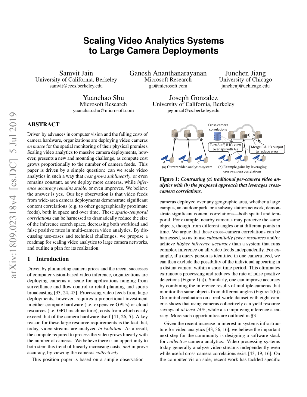 Scaling Video Analytics Systems to Large Camera Deployments