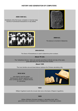History and Generation of Computers