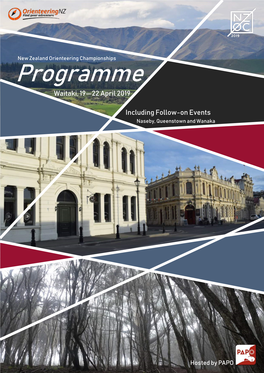 Programme Waitaki, 19—22 April 2019