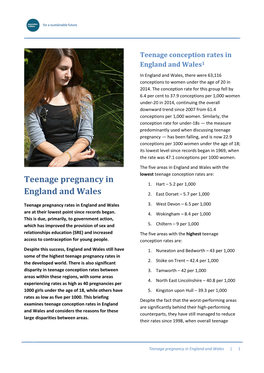 Teenage Pregnancy in England and Wales | 1