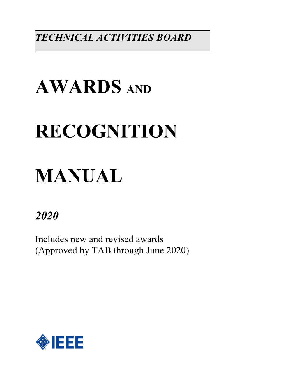 TAB Awards and Recognition Manual,Microsoft Word