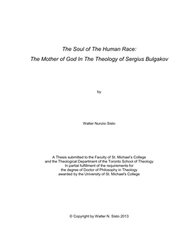 The Mother of God in the Theology of Sergius Bulgakov