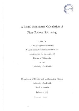 A Chiral Symmetric Calculation of Pion-Nucleon Scattering