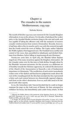 Chapter 12 the Crusades to the Eastern Mediterranean, 1095-1291