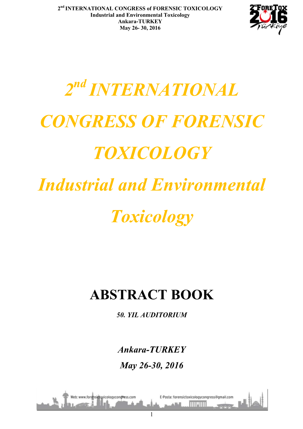 2 International Congress of Forensic Toxicology