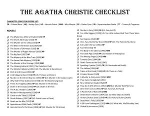 The Agatha Christie Checklist