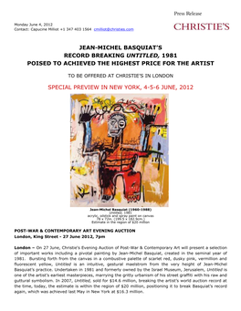 Christie's London – Basquiat June 2012