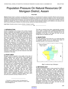 Population Pressure on Natural Resources of Morigaon District, Assam