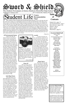 Sword & Shield Student Newspaper Vol 43 Issue 4- February 2010
