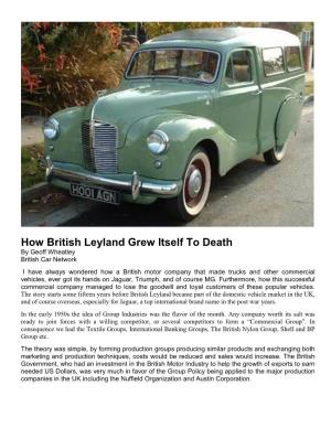 How British Leyland Grew Itself to Death by Geoff Wheatley British Car Network