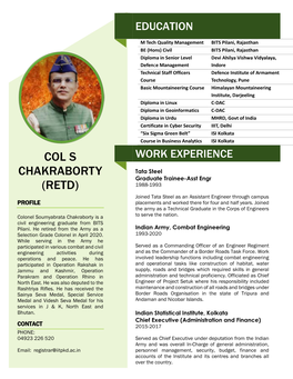 Col S Chakraborty (Retd)