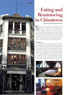 Eating and Reminiscing in Chinatown by Dr Jeremy Lim, Editorial Board Member
