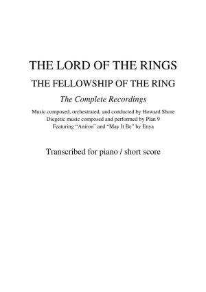 THE LORD of the RINGS the FELLOWSHIP of the RING the Complete Recordings