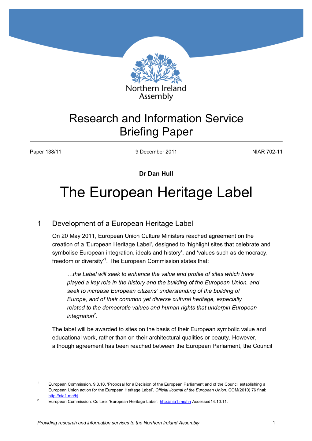 The European Heritage Label