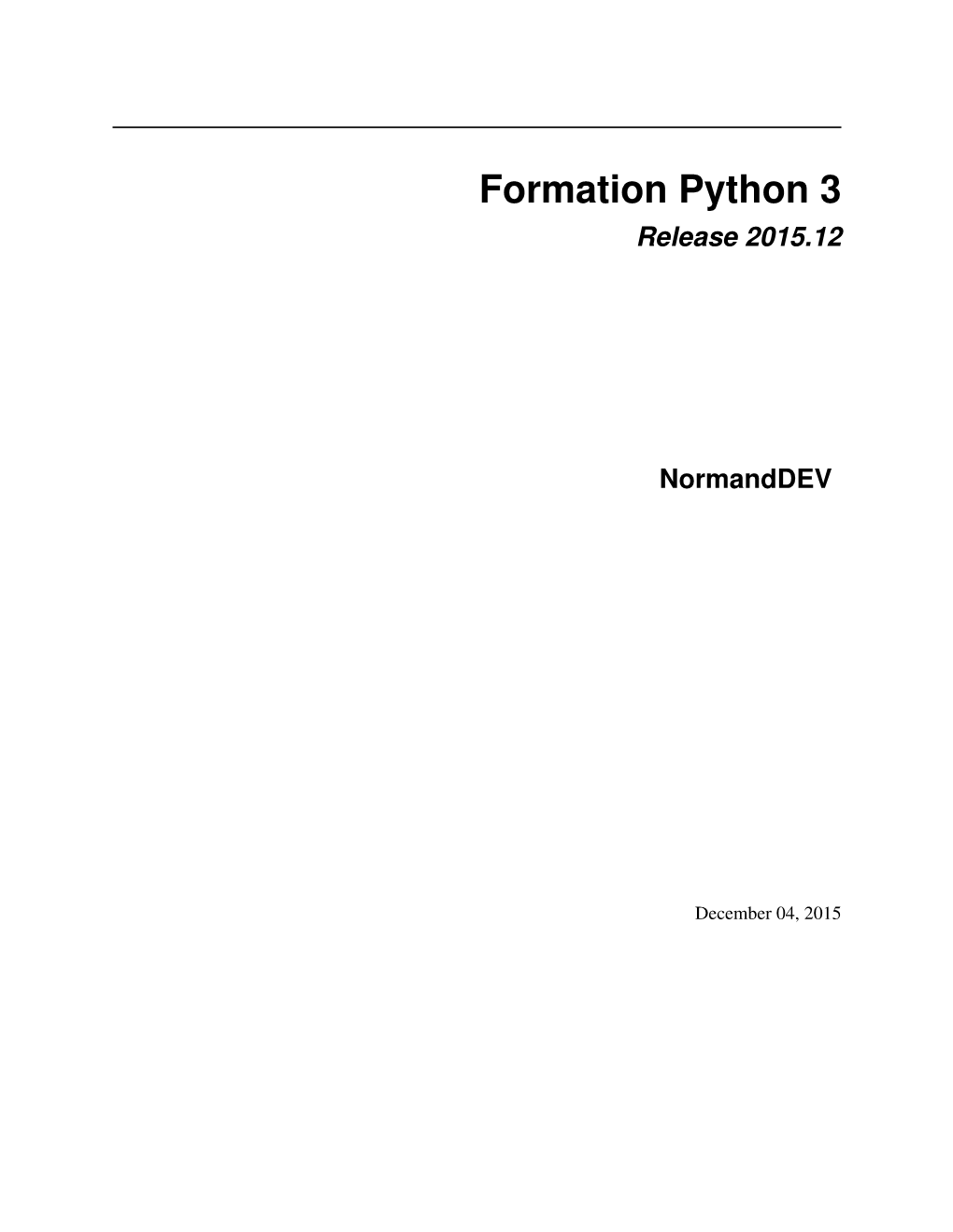 Formation Python 3 Release 2015.12