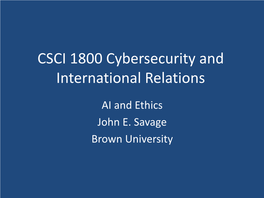 CSCI 1800 Cybersecurity and International Relations