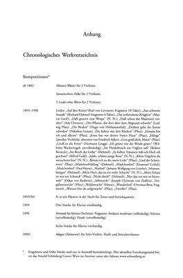 Anhang Chronologisches Werkverzeichnis