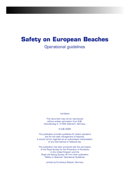Safety on European Beaches – Operational Guidelines