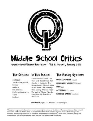 The Critics: in This Issue: the Rating System
