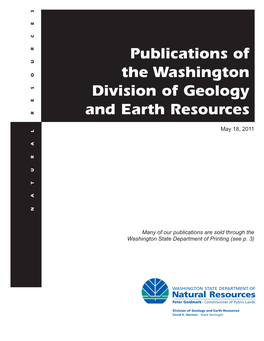Publications of the Washington Division of Geology and Earth