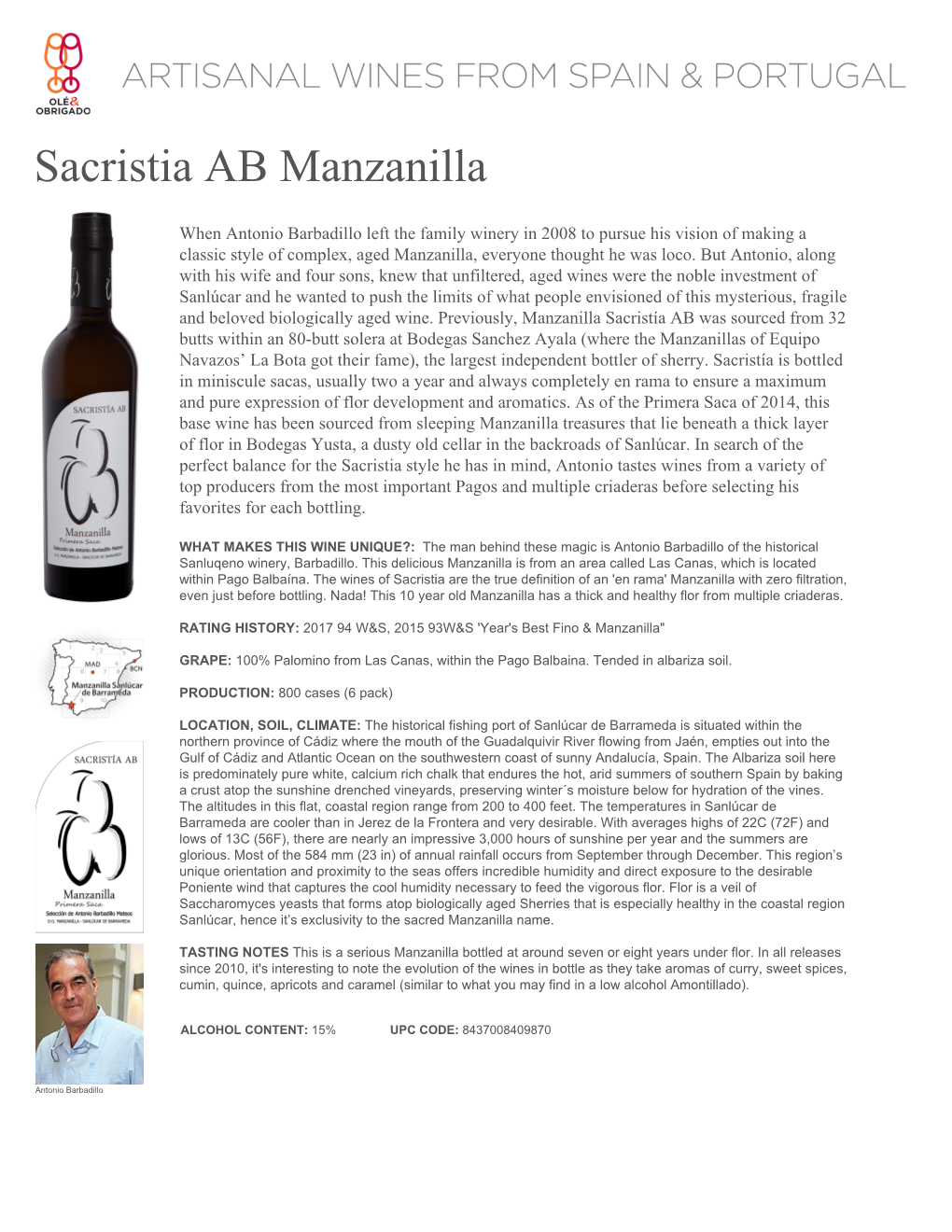 Sacristia AB Manzanilla