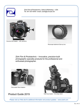 Product Guide 2015 Multi-Focus System -- Tilt, Swing, Macro