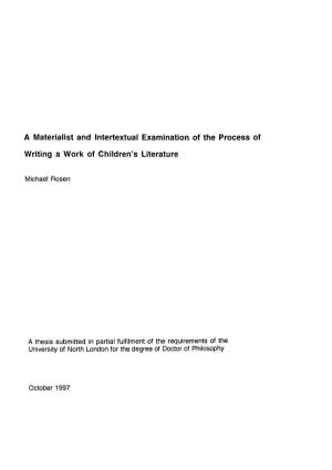 A Materialist and Intertextual Examination of the Process Of