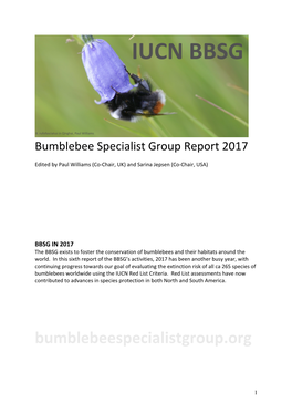 2017 Report of the Bumblebee Specialist Group