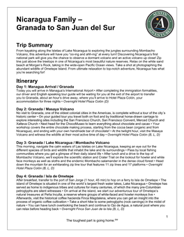 Nicaragua Family – Granada to San Juan Del Sur