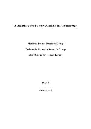 A Standard for Pottery Analysis in Archaeology