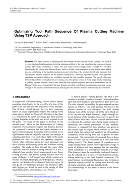 Optimizing Tool Path Sequence of Plasma Cutting Machine Using TSP Approach