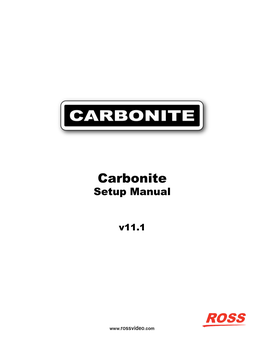 Ross Video Ltd Carbonite Multimedia Manual