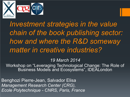Investment Strategies in the Value Chain of the Book Publishing Sector